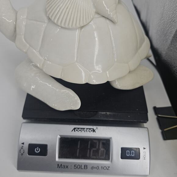 Fitz & Floyd Atlantis Ceramic Sea Turtle Dish w/Lid Trinket Box Coastal Decor - Picture 10 of 10